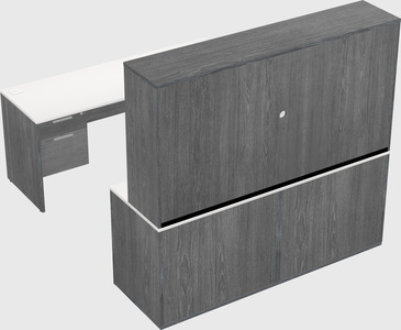 Parallel desk with credenza