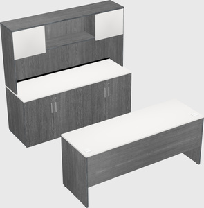 Parallel desk with credenza