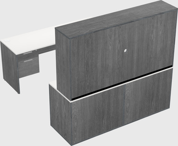Parallel desk with credenza