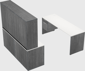 Parallel desk with credenza