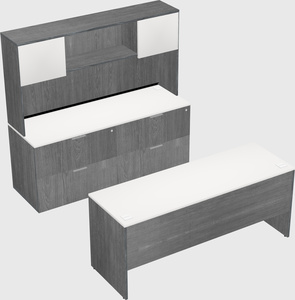 Parallel desk with credenza