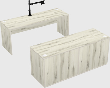 Parallel desk with credenza