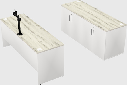Parallel desk with credenza