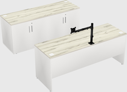 Parallel desk with credenza