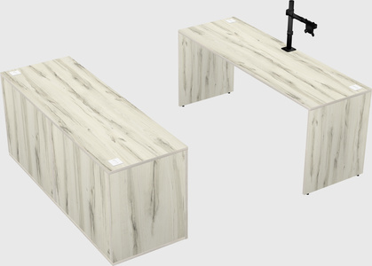 Parallel desk with credenza