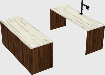 Parallel desk with credenza