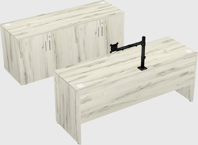 Parallel desk with credenza