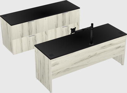 Parallel desk with credenza