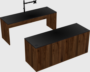 Parallel desk with credenza