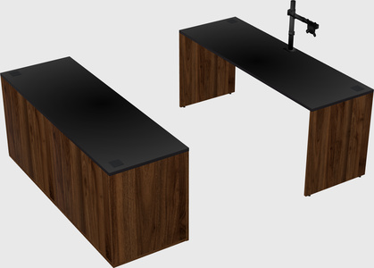 Parallel desk with credenza