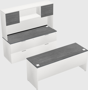 Parallel desk with credenza