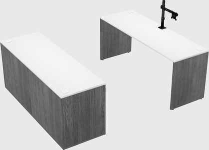 Parallel desk with credenza