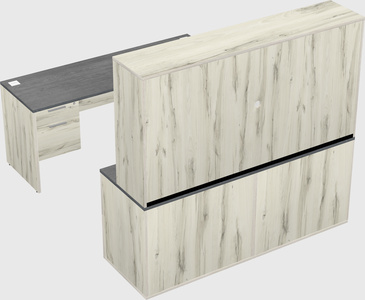Parallel desk with credenza