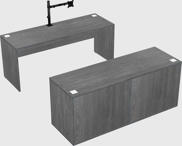 Parallel desk with credenza