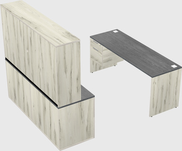 Parallel desk with credenza