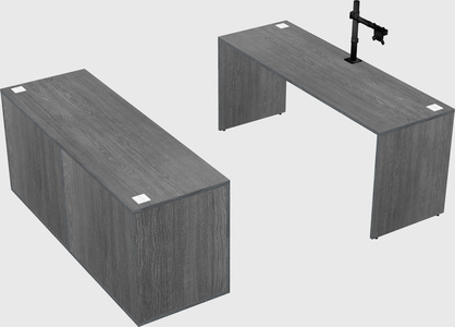 Parallel desk with credenza