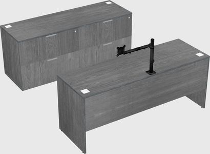 Parallel desk with credenza