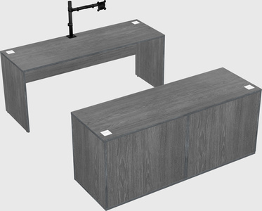 Parallel desk with credenza
