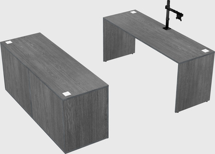 Parallel desk with credenza