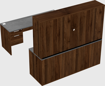 Parallel desk with credenza