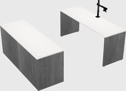 Parallel desk with credenza