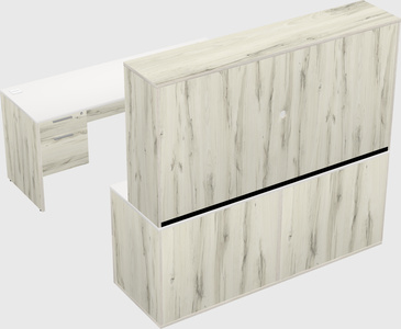 Parallel desk with credenza