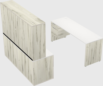 Parallel desk with credenza