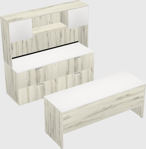 Parallel desk with credenza