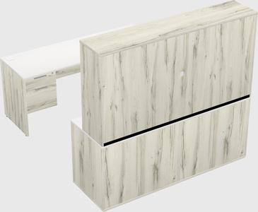 Parallel desk with credenza