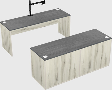 Parallel desk with credenza