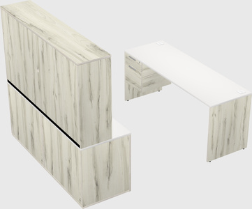 Parallel desk with credenza