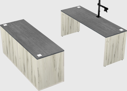 Parallel desk with credenza