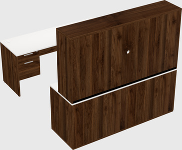 Parallel desk with credenza