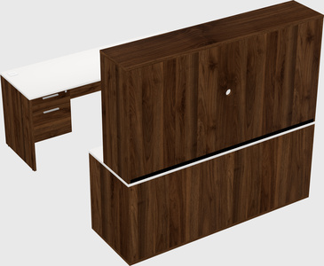 Parallel desk with credenza