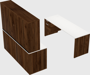 Parallel desk with credenza