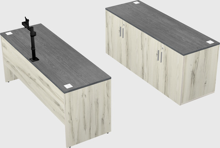 Parallel desk with credenza