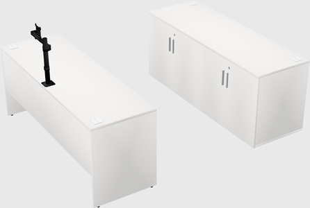 Parallel desk with credenza