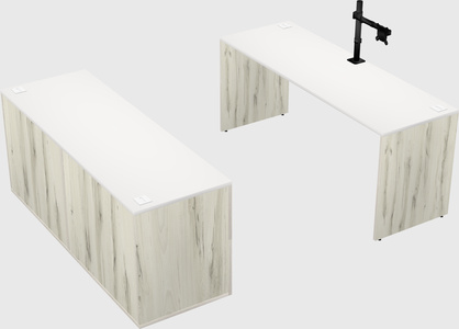 Parallel desk with credenza