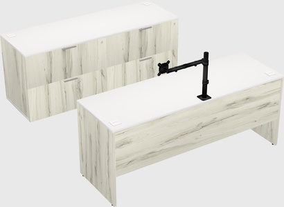 Parallel desk with credenza