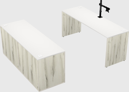 Parallel desk with credenza
