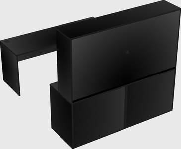 Parallel desk with credenza