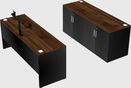 Parallel desk with credenza