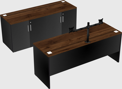 Parallel desk with credenza