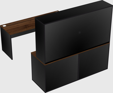 Parallel desk with credenza