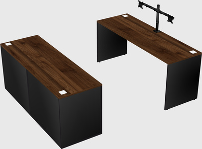 Parallel desk with credenza