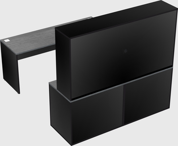 Parallel desk with credenza