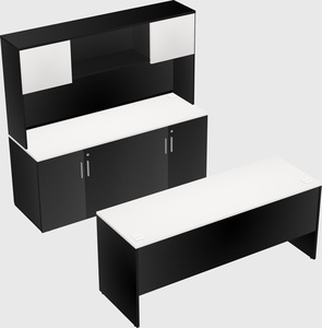 Parallel desk with credenza