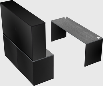 Parallel desk with credenza