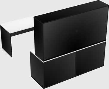 Parallel desk with credenza