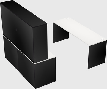 Parallel desk with credenza